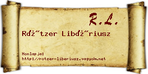 Rötzer Libériusz névjegykártya
